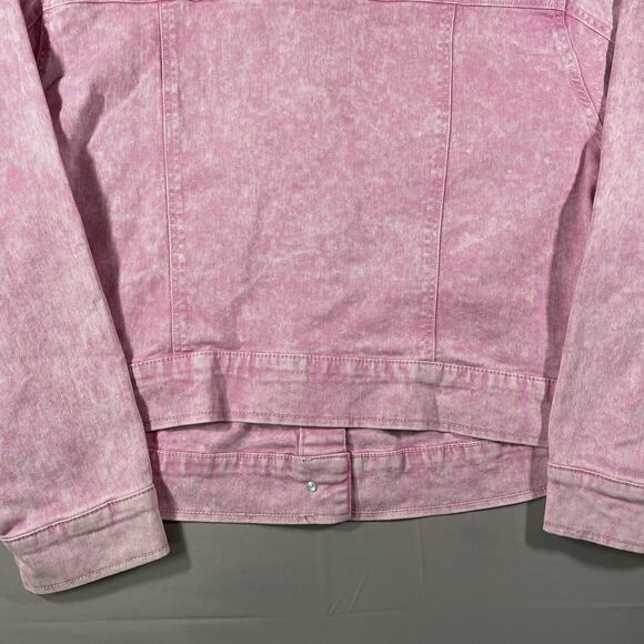 Celebrity Pink Oversize Denim Jacket Pink Acid Wash Women’s Size 2XL - Picture 8 of 9